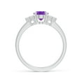 thumbnail image 2 of ANGARA Natural 1.15 Ct. Amethyst with Diamond Classic Ring in 14K White Gold for Women (Ring Size: 3.5), 2 of 9