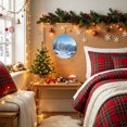 thumbnail image 3 of Welcome Sign for Front Door, Christmas Mountains Round Metal Wall Art Wreaths, Winter Forest Xmas Snowflake Outdoor Indoor Wall Hanging Sign for Porch Decor Housewarming Gifts 7.9 Inch, 3 of 8