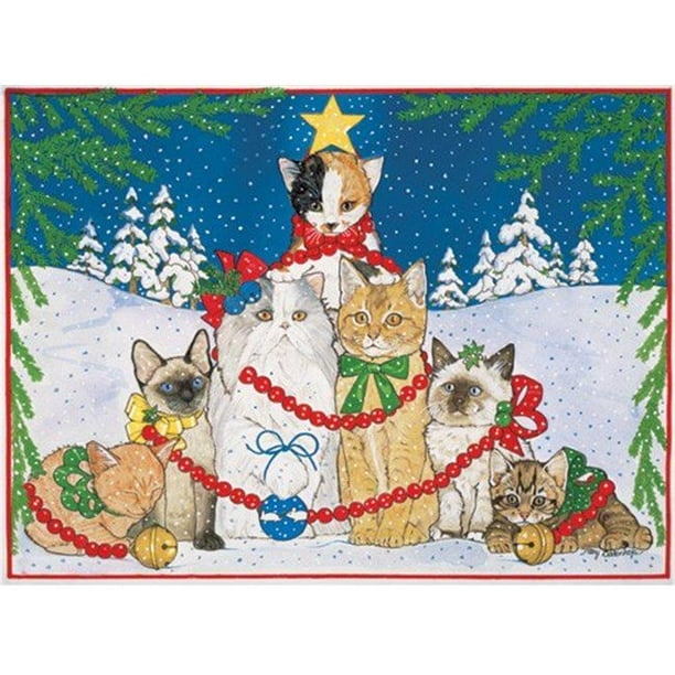 Catmas Tree Cat Christmas Boxed Cards Pack of 10