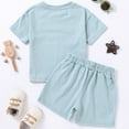 thumbnail image 6 of Gubotare Boys Clothes Summer Contrast Color Boys Vintage Drop Shoulder T-Shirt and Shorts Outfit Set Toddler to Little Kid 6 9 12 18 24 Months 2T 3T 4T (Light Blue,Size 18-24 Months), 6 of 9