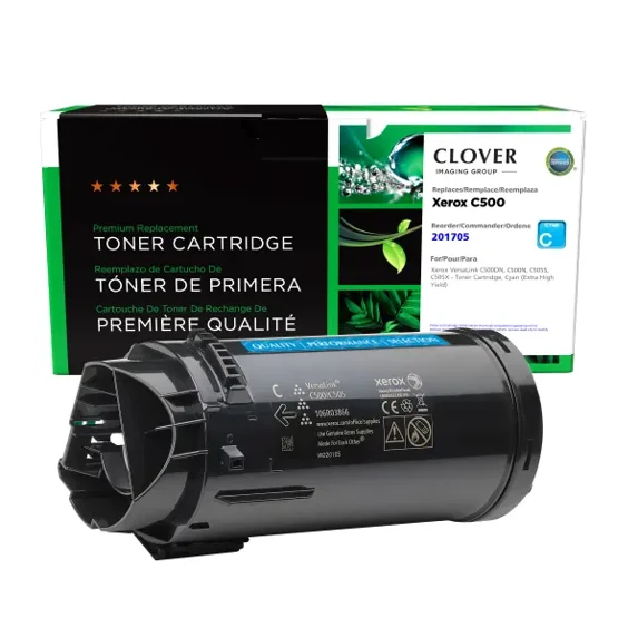 Remanufactured Clover Imaging Extra High Yield Cyan Toner Cartridge compatible with Xerox 106R03866