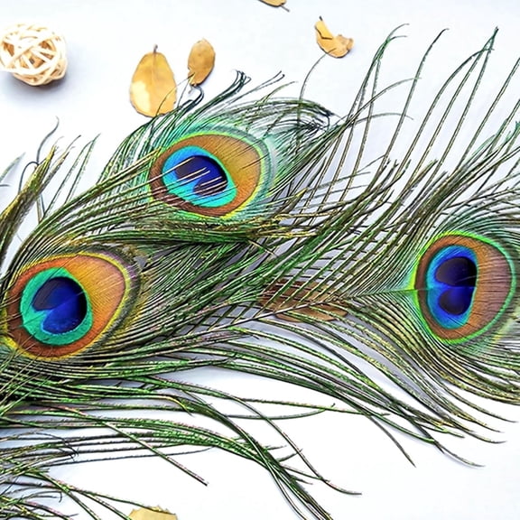30 Pcs Peacock Feathers in Bulk 10-12 inch(25-30 cm) Bulk for DIY Craft, Wedding, Mardi Gras Decoration
