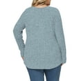 thumbnail image 3 of NISVIYA Women's Plus Size Tops Lace Lightweight Sweaters Ribbed Knit Cozy Flattering Pullover Shirts Light Blue, 3 of 6