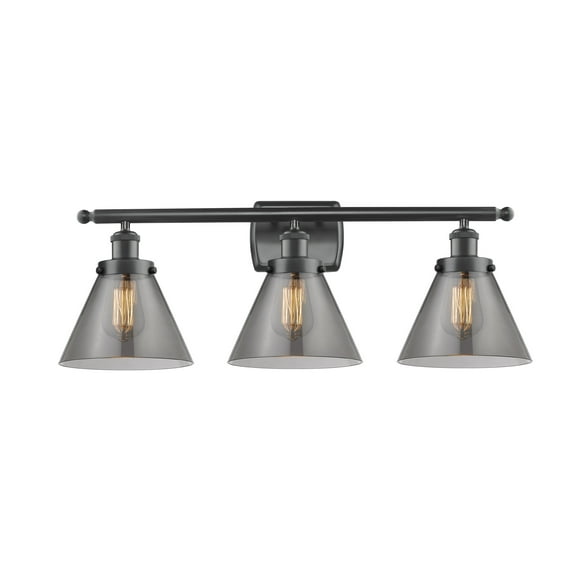 Innovations Lighting 916-3W Large Cone Large Cone 3 Light 26" Wide Vanity Light - Matte