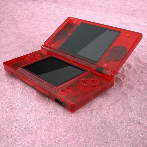 eXtremeRate Clear Red Replacement Full Housing Shell Buttons for Nintendo DS Lite NDSL - Console NOT Included