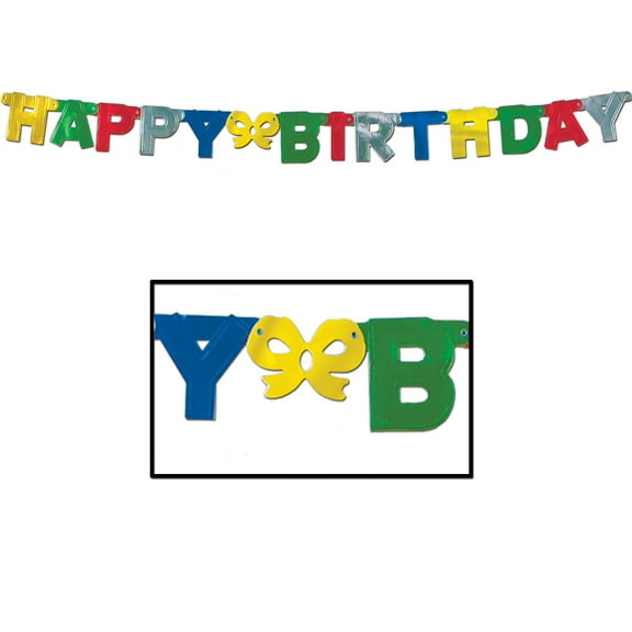 Club Pack of 12 Vibrantly Colored Happy Birthday Streamer Decors 60"