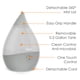 thumbnail image 3 of Humidificador de aire Crane Droplet Ultrasonic 1.9L para dormitorio gris, 3 of 9