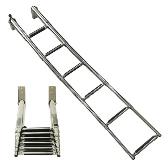 Marine City 304 Stainless Steel 6-Step Telescoping Swim Ladder, Sleek, Durable, Easy to Install, for Boats, Marines, RVs, Ships, Yachts Pack of 1