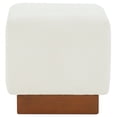 thumbnail image 2 of SAFAVIEH Couture Natalya Modern Boucle Ottoman, Ivory/Walnut, 2 of 6