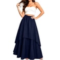thumbnail image 6 of Vynhevius Women's Irregular Layered Maxi Skirt Solid Elastic Waist Vintage Medieval Casual Long A Line Skirts, 6 of 6