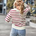 thumbnail image 4 of Suéteres Para Mujer Suéter A Rayas Punto Moda Casual Impresión Manga Larga Turn Down Collar Tops Odeerbi  ODB179925, 4 of 8