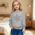 thumbnail image 2 of XAOFW Kids Sweatshirt Girls Everyday Playful Snowflake Print Apparel Youth Outerwear Long Sleeve O-Neck Soft Comfort Casual Daily Wear Tops, 2 of 4