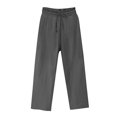 thumbnail image 3 of Thousandth Women's Plus Size Pants Casual Cotton Loose Fit Pants Drawstring Elastic Waist Wide Leg Lounge Trousers Comfy Relaxed Vacation Bottoms with Pockets, 3 of 6