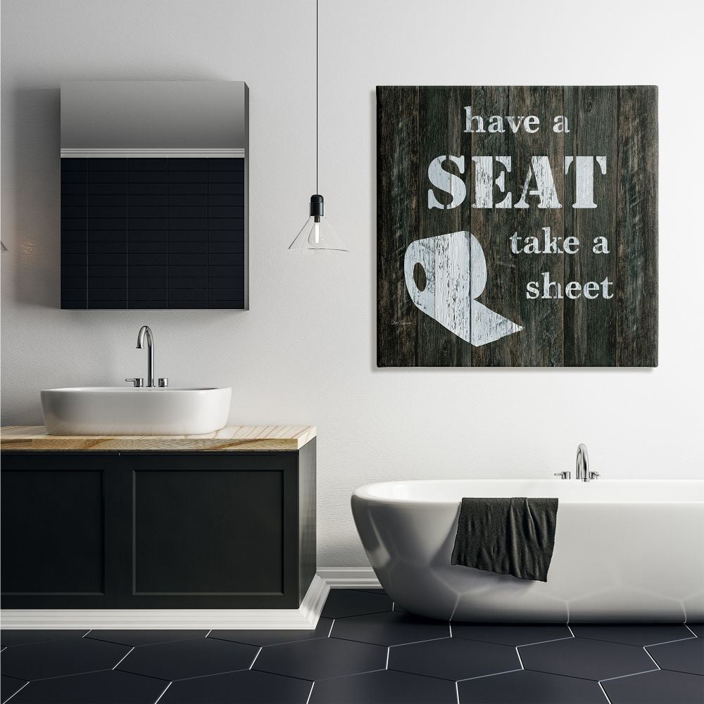 Stupell Industries Have a Seat Take A Sheet Rustic Bathroom, 36 x 36, Design by Carol Robinson