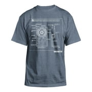 Ghostbusers Proton Pack Blueprint Heather T-Shirt | XL