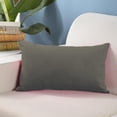 thumbnail image 4 of Funda de almohada cómoda y suave de color sólido de 12 x 2 pulgadas. Negro, 4 of 9