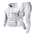 thumbnail image 2 of Ceisia Men's PARIS Print Hooded Tracksuit Set with Kangaroo Pocket for Casual & Sports Wear White S Gifts, 2 of 4