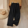 thumbnail image 6 of Utoimkio Women's Floral Embroidered Pants,Elastic Waist Wide Leg Trousers with Pockets, 6 of 8
