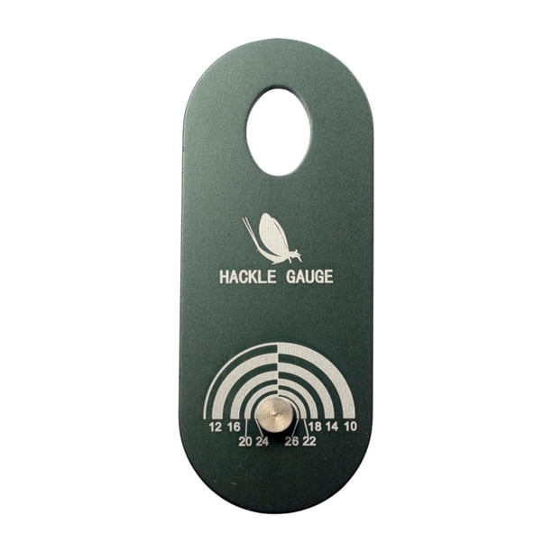 Medidor de hackle para atar moscas de aluminio, práctico equipo para atar moscas, portátil y compacto Verde