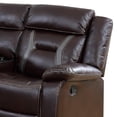 thumbnail image 2 of Benjara 3pc Sectional Motion Power Recliner Sofa Set- Dark Brown Faux Leather, 2 of 6