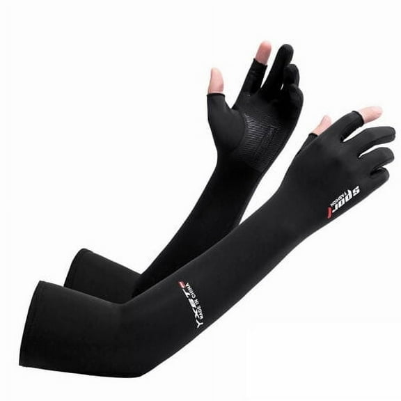 Elegant Choise Cooling Arm Sleeves Cycling Running Sports UV Protection with Finger Cover