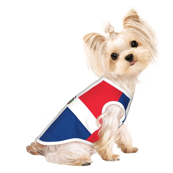 Dog Shirt for Small Dogs & Cats, Flag Of The Dominican Republic Puppy Clothes Breathable Pet T-Shirts Dog Apparel Large