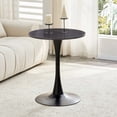 thumbnail image 2 of Mesa de comedor redonda, mesa de tulipán de círculo de 23,6" con mesa engrosada y pedestal de metal, mesa de bistro moderna de mediados del siglo para la cocina, 2 of 4