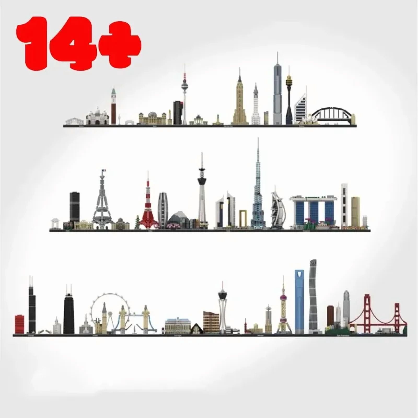 LEGP 2016-2025 Architecture Skylines Collectible Series Of Building Blocks Kit, Collectible Architecture Model Set For Adults