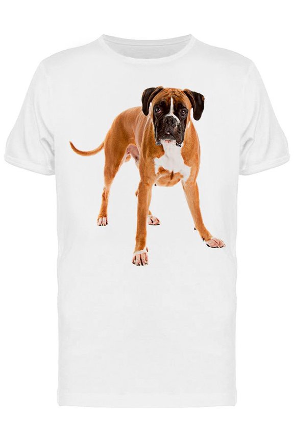 Boxer, Stands In Four Legs T-Shirt Men -Image by Shutterstock, Male Small