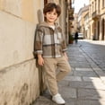 thumbnail image 5 of Daiosportswear Toddler Boys Button Down Plaid Hoody with Joggers Sweatpants 2 Piece Outfit Sweatsuit Sets for 3-9 Years Multicolor-B, 5 of 6