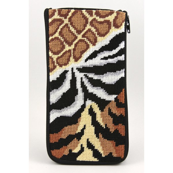 Stitch & Zip Needlepoint Eyeglass Case Kit - SZ401 Animal Skins