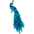 thumbnail image 4 of Northlight Peacock Glittered with Faux Crystals Christmas Decoration - 24" - Blue, 4 of 9