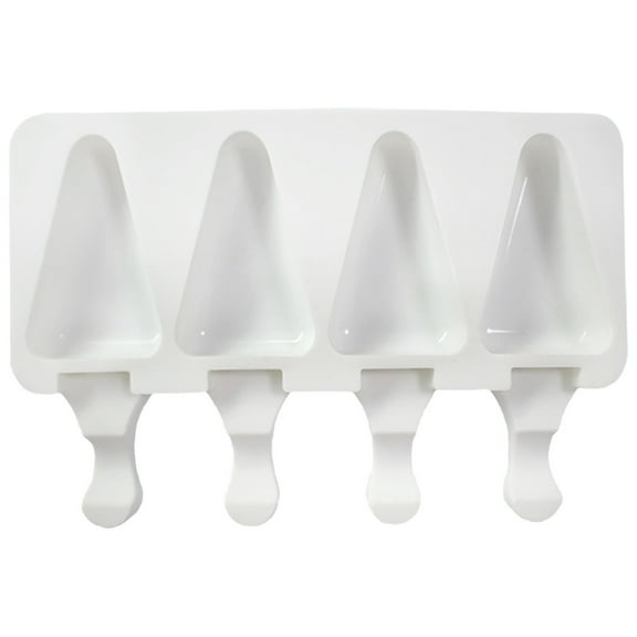 1 Pack Cute Triangle Shape Popsicle Molds Silicone Ice Pop Molds 4 Cavities Popsicle Molds for Kids Adults Ice Cream Mold Cakesicles Mould DIY Popsicle Maker Homemade Popsicle Silicone