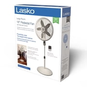 Lasko 18 3-Speed Oscillating, Remote, Timer, Tilting Head Pedestal Fan 1850