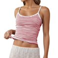 thumbnail image 1 of Gpoecd Camisoles Courtes pour Femmes Coupe Ajustée Sans Manches pour Superposition Tenue Décontractée Confortable Extensible Doux Basique Hauts d'Été Camisoles pour Femmes Rouge,P, 1 of 4
