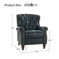thumbnail image 3 of Traditional Genuine Leather Push Back Wingback Recliner Chair Tufted with Nailhead Trims and Solid Wood Legs for Living Room Navy, 3 of 8