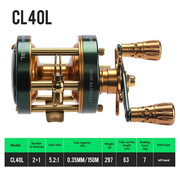 Cl40/cl60 Baitcasting Fishing Reel For Salmon Trout Low Noise Anti
