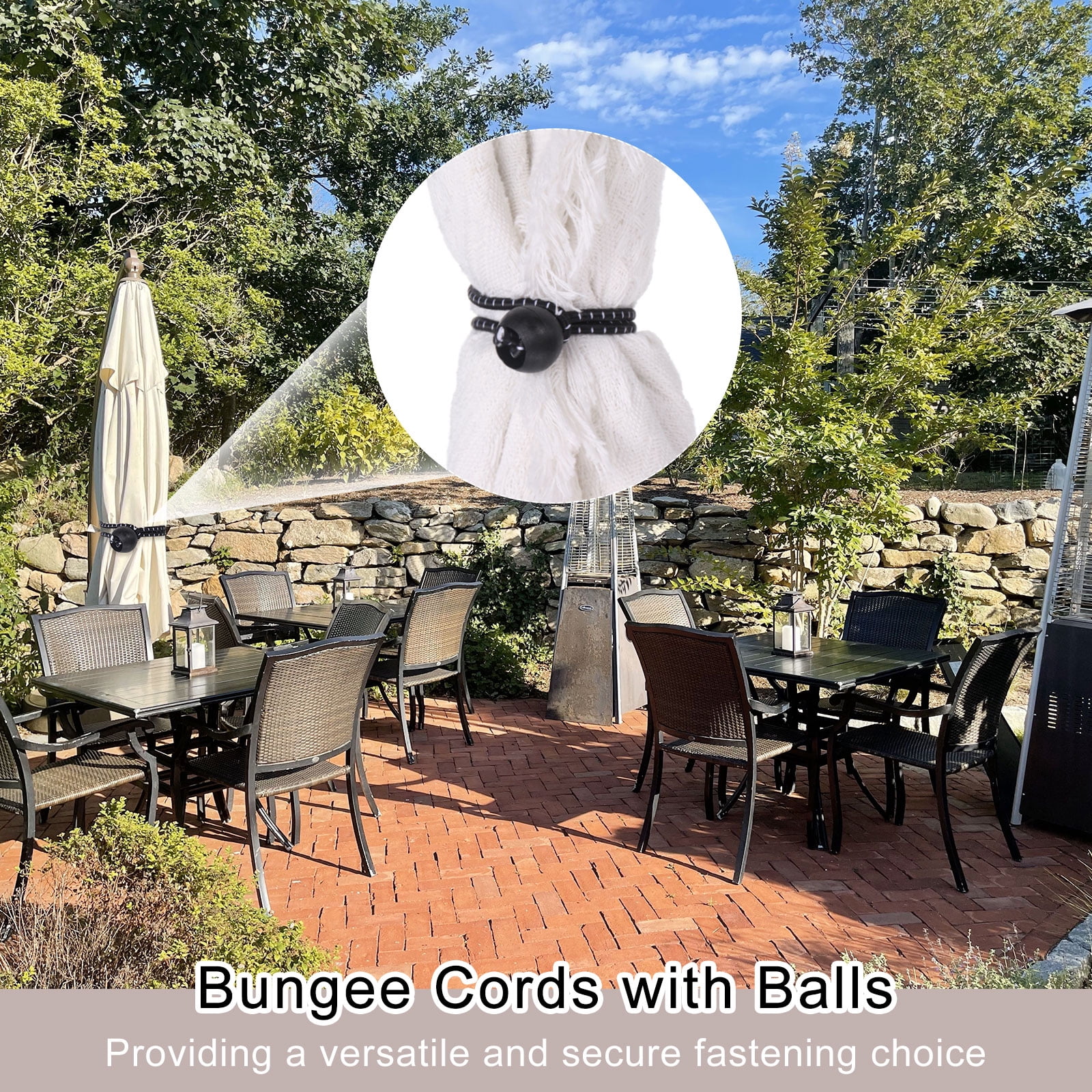6 Inch Balls Bungee Cords, 60 Pcs Bungee Cords with Balls Elastic Tarp Tie Downs for Tents