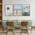 thumbnail image 4 of Hieng Beach Canvas Wall Art Set, Palm Tree Surfboard Seascape Wall Decor, Ocean Surfing Wall Painting, Coastal Art Print for Living Room, Bedroom, Dining Room, Bathroom （Only canvas）, 4 of 6