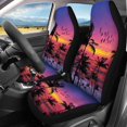 thumbnail image 3 of Pzuqiu Car Seat Covers Full Set Easy to Install Polyester, Compatible with Sedan Seats Vans Seats, for Cars Most Sedans, Tropical Sunset Silhouette, 3 of 10