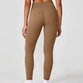 thumbnail image 4 of HTQWLP Women's High Waisted Leggings, Tummy Control Compression Fitness Yoga Pants, Soft Stretchy No Front Seam Leggings - Light Brown M, 4 of 6