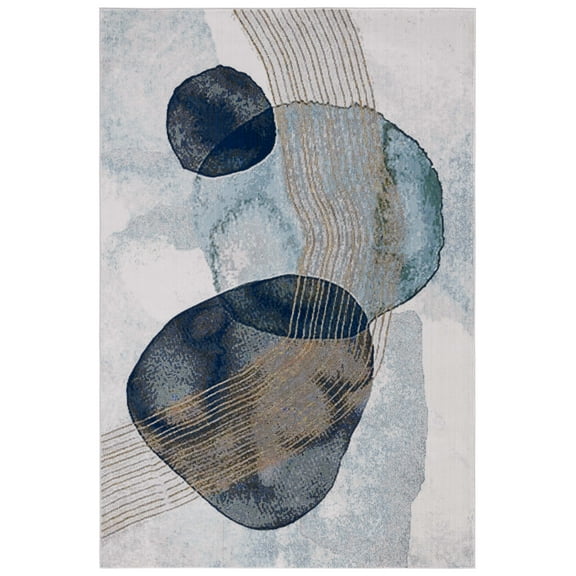 SAFAVIEH Art Studio Jytte Abstract Area Rug, Ivory/Black, 5'1" x 7'6"