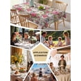 thumbnail image 5 of Pink Spring Floral Table Cloth, Waterproof Tablecloth for Rectangle Tables, Vintage Summer Botanical Reusable Washable Fabric Table Cover for Restaurant Kitchen Dining Tables 52"x70", 5 of 9