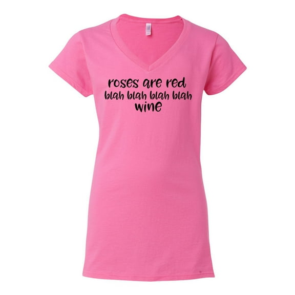 Roses are Red Valentine's Day Women's V-Neck Shirt-Azalea-Small