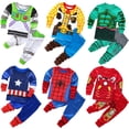 thumbnail image 2 of Traje De Niños De Dibujos Animados De Los Vengadores Primavera Otoño Manga Larga De Algodón Conjunto De Pijamas De 1 A 7 Años Ropa Para, 2 of 4