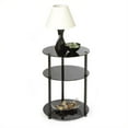 thumbnail image 2 of Convenience Concepts Designs2Go Table d'Appoint Ronde Classique à 3 Niveaux en Verre, Noire, 2 of 2