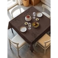 thumbnail image 6 of Brown Flowers Table Cloth, Waterproof Tablecloth for Square Tables, Japanese Abstract Floral Plants Simple Art Reusable Washable Fabric Table Cover for Restaurant Kitchen Dining Tables 54"x54", 6 of 9