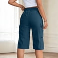 thumbnail image 5 of Kaemgyyd Women's Hiking Long Shorts Knee Length Lightweight Cargo Shorts Athletic Bermuda Shorts for Summer Travel Fishing, 5 of 6