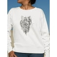 thumbnail image 2 of Ethnic Lion In Black And White Sweatshirt Women -Image by Shutterstock, Female Large, 2 of 4