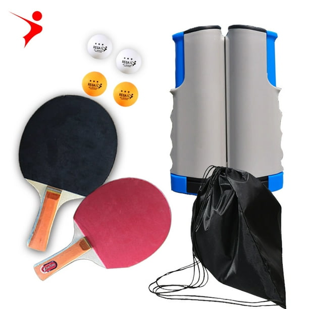 Cribun All-in-ONE Ping Pong Set Includes Ping Pong Net for Any Table, 1 Retractable  Net + 2 Paddles + 3 Balls, Home Indoor or Outdoor Play 